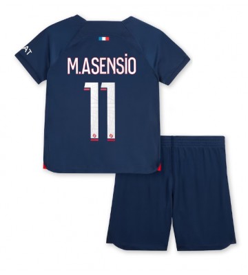 Paris Saint-Germain Marco Asensio #11 Primera Equipación Niños 2023-24 Manga Corta (+ Pantalones cortos)